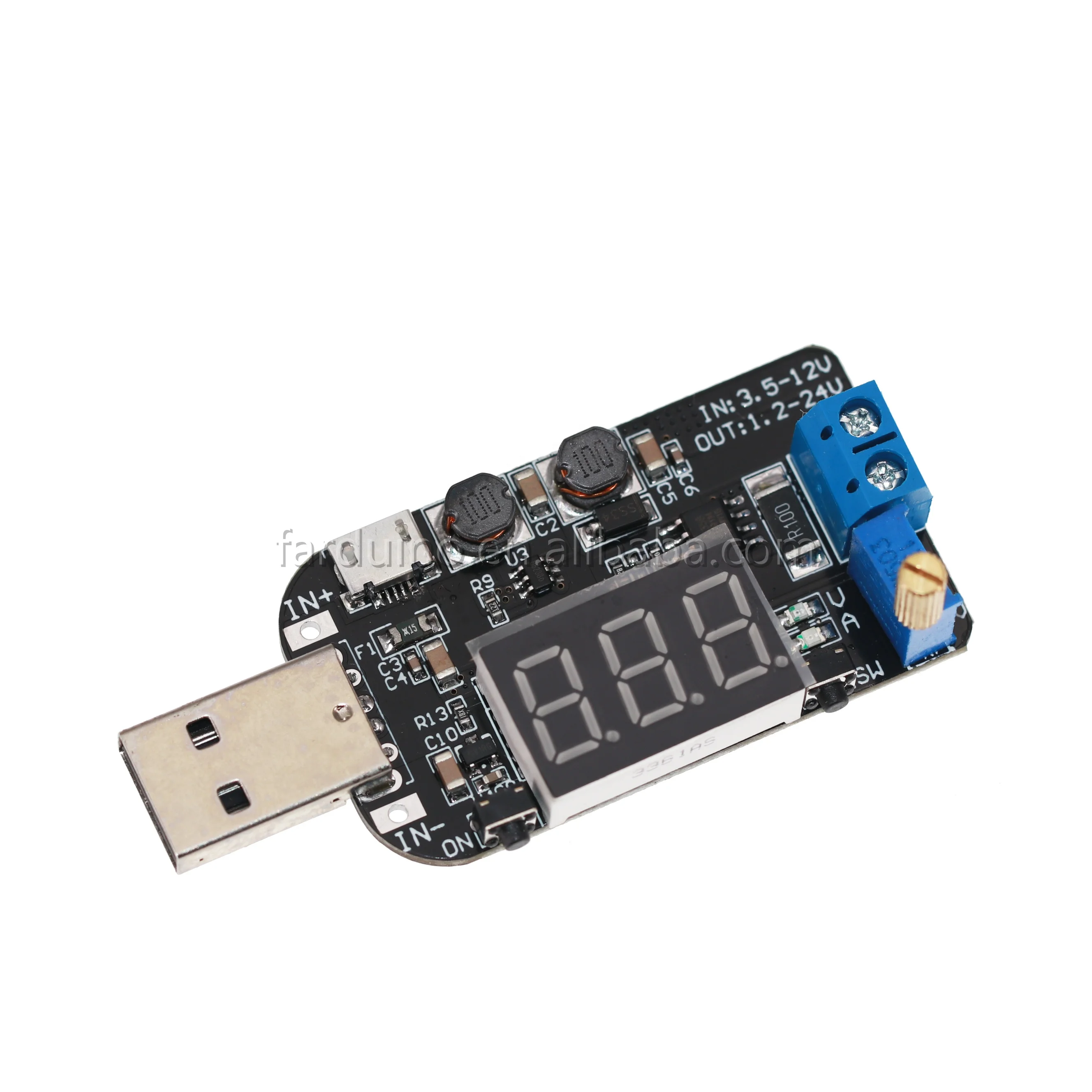 С ток USB Micro USB 5V до 3,3 V 9V 12V 18V 24V Регулируемый Buck-Boost модуль регулятора напряжения питания светодиодного табло