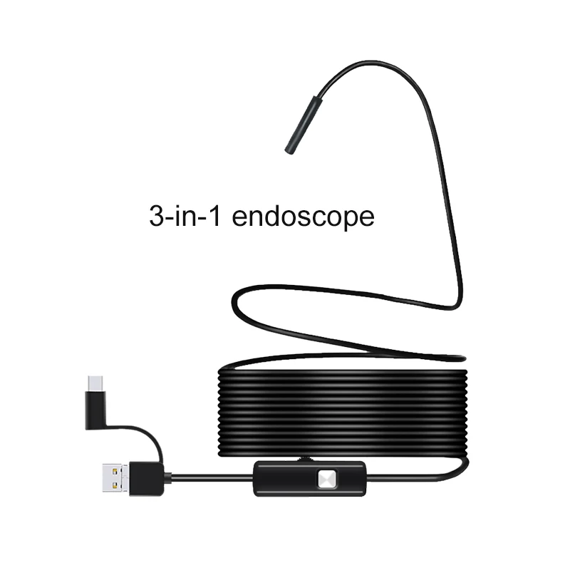 8 мм 1 м USB эндоскоп камера для инспекции труб 3 в 1 водопроницаемые Android ПК бороскоп Гибкая эндоскопическая камера