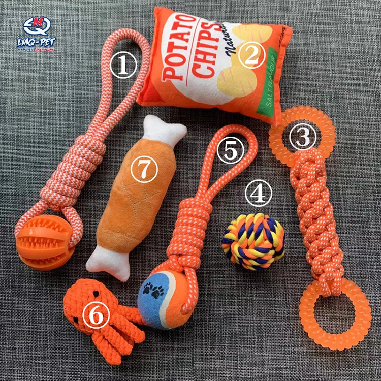 Durable Bite Toy For Dogs Cheap Price Double Knot Rope Dog Chew Teeth Cleaning Toy Ball Pet Interactive Toys
