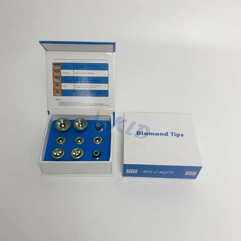 Microdermabrasion Diamond Tip Crystal Dermabrasion Head Skin Peel Micro Tips 9pcs
