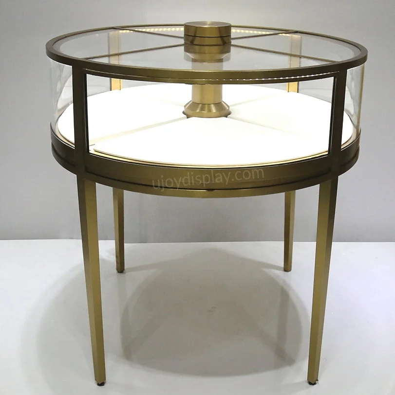 Круглый ювелирный счетчик, стеклянная круглая витрина на заказ, ювелирная витрина для магазина ювелирных изделий, выставочный зал часов