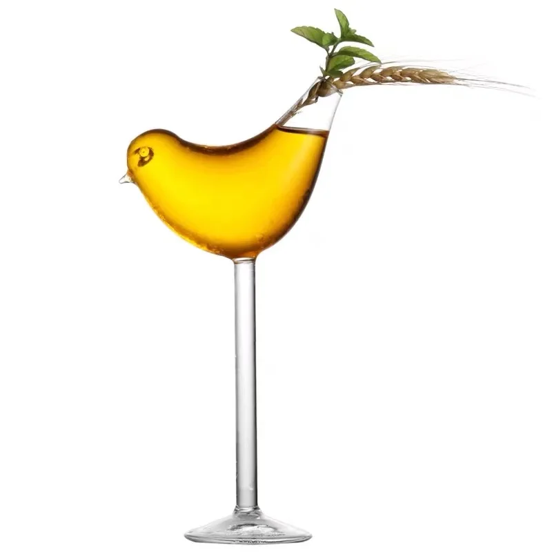China Manufacture Cocktail Glasses Unique Creative 150ML Glass Cocktails Bar Wine New Design Bird With Wings Cocktail Glass