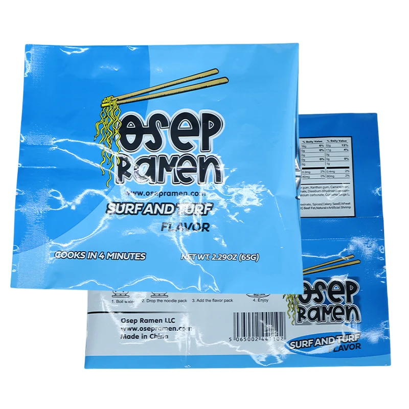Instant Noodle Bag Food Grade Custom Printed Heat Seal Spaghetti Pasta Packing Pouch Heat Sealing Instant Noodle Plastic Bag