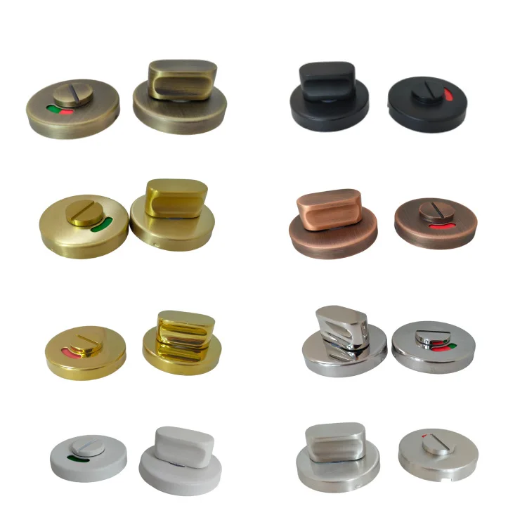 304 stainless steel instruction toilet door lock Turn and Release Indicator Bolt Turn Knob multiple colors partition door lock