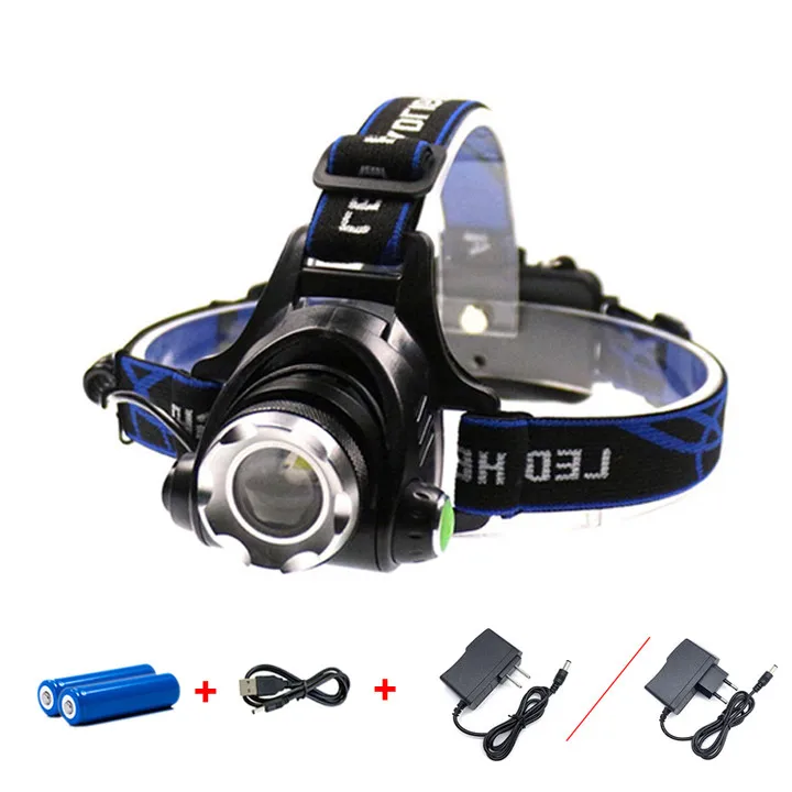 Hot Sale Outdoor DC USB Rechargeable Zoomable Induction Head Light Waterproof LED Headlamp