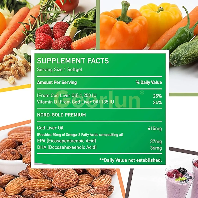 High Quality Health Supplements Maintain Healthy Bones & Muscle Soft Capsule Enhance Cognitive Function Fish Oil Softgels