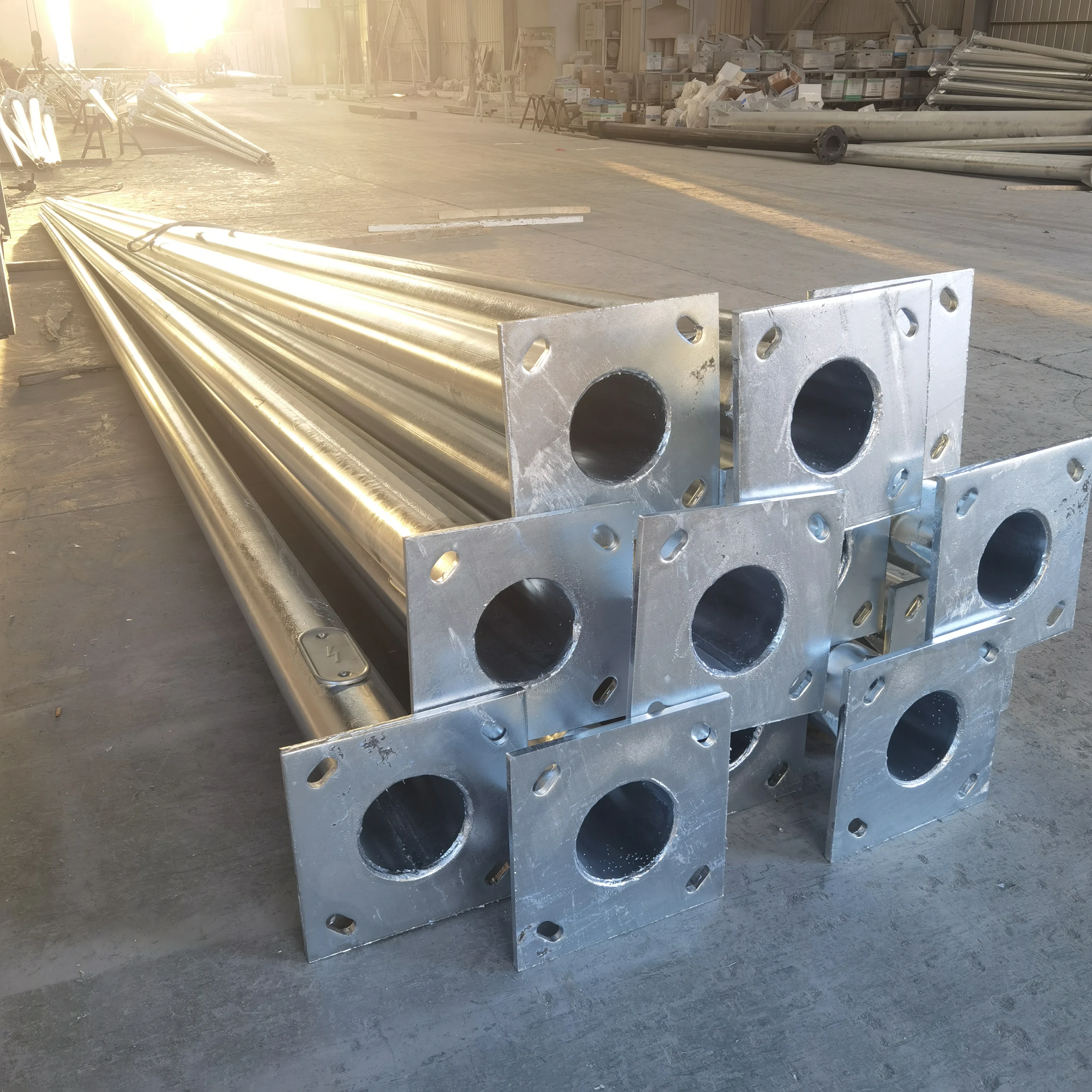 5meters 6meters High Street Light Poles Steel Poles Galvanized Outside Street Light Pole