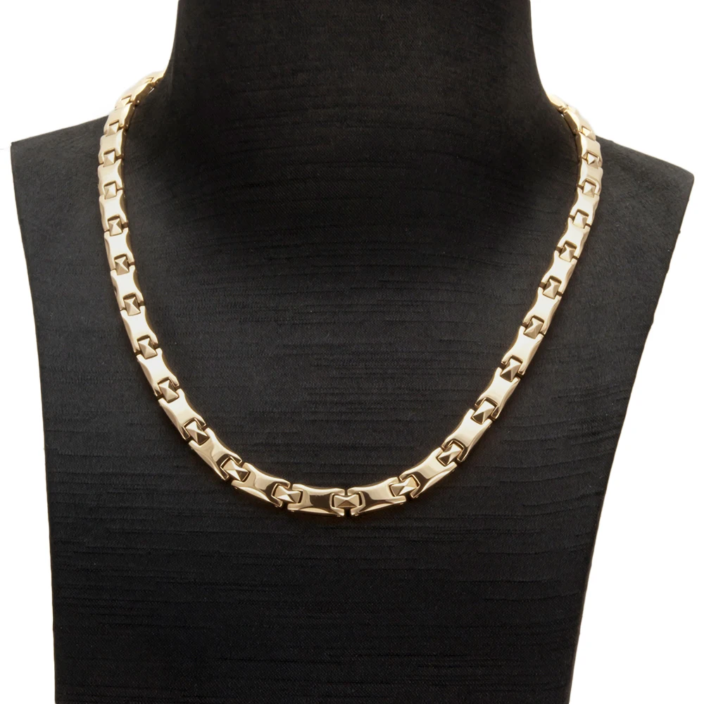 Wollet 6.5mm Width Japan and South Korea TV Shopping Deluxe Rose Gold Inlay Genuine 99999 Pure Germanium Titanium Necklace