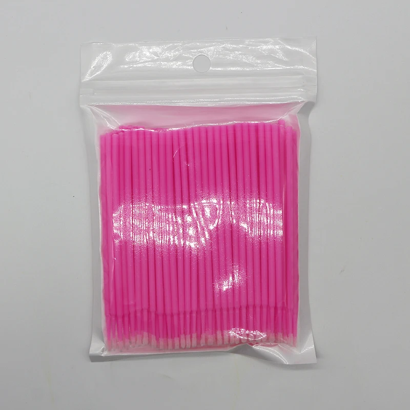 Hot sale 100 pcs Micro brush with solid color handle makeup tools micro applicator for eyelash extension