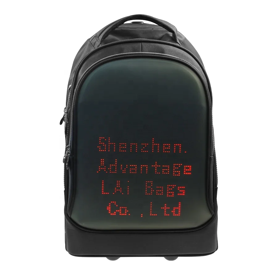 Custom LED Trolley Travel Bag Smart Dynamic Walking Advertisement LED Trolley Bag DIY Dynamic Screen Display LED Bag