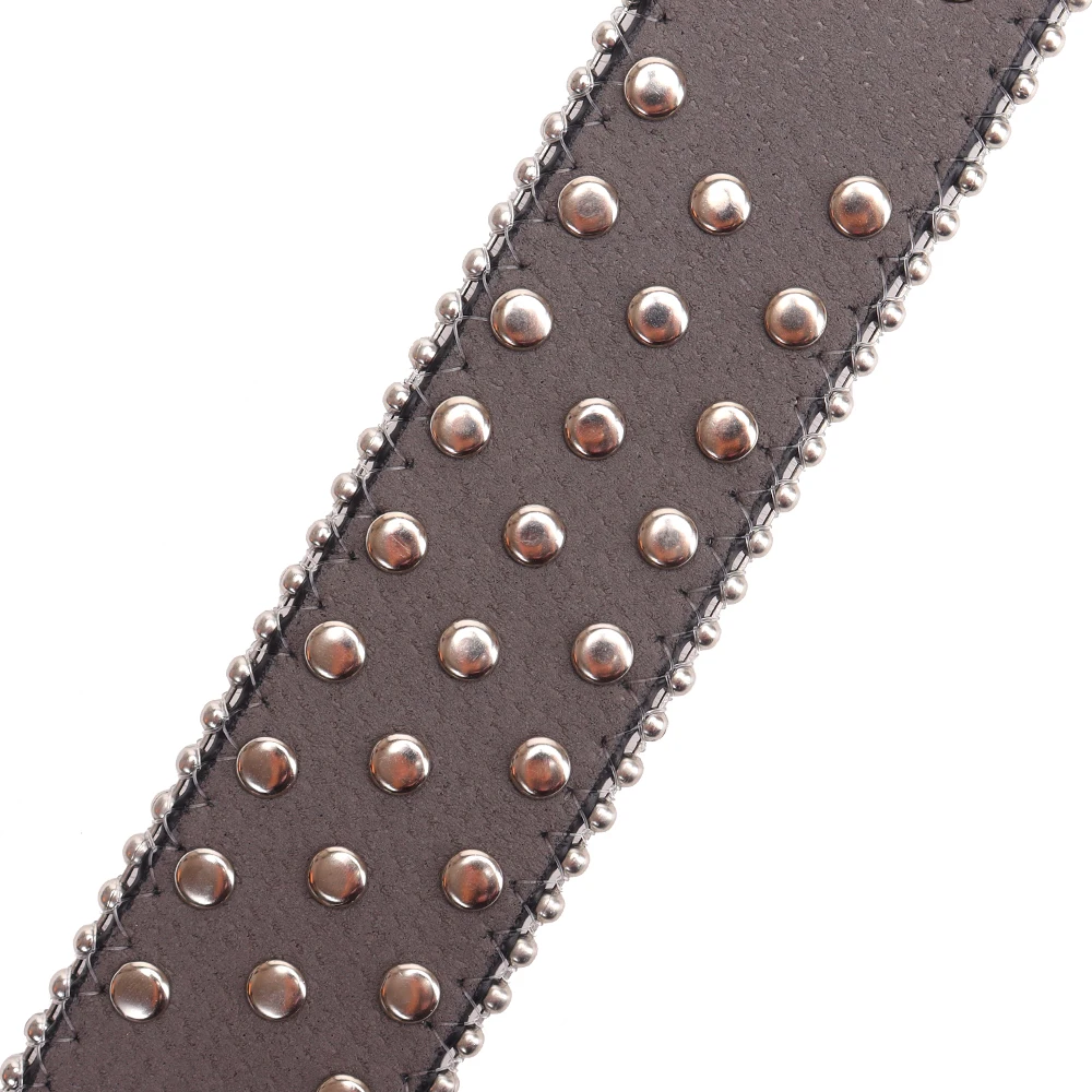 Manufacture Cheap New Western Designer Skull PU Diamond Crystal DNA Stone Studded Cowboy Belts Rhinestone Belt For Men
