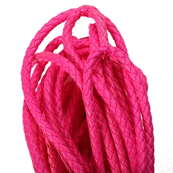 5 Meter 6mm Round Leather Cord String DIY Necklace Bracelet Making Finding Braided Braids Pu Leather Rope Jewelry Accessories