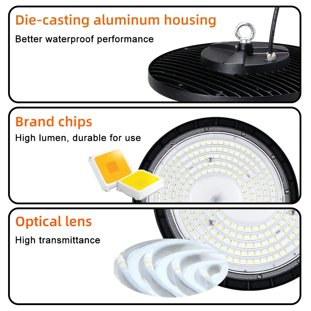KCD Reflector IP66 Explosion Proof Highbay LED Light 50w 100w 150w 200w 250w 300w UFO LED High Bay Light For Sport Halls