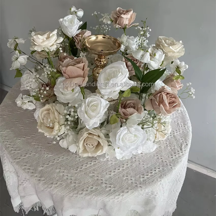 Custom Wholesale Wedding Flower Wreath Artificial Flowers Rose Wreath For Home Decoration