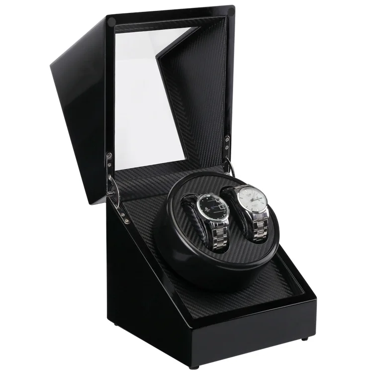 Automatic Double Quiet Motor Display Watch Winders Box With AC Adapter or Battery Powered
