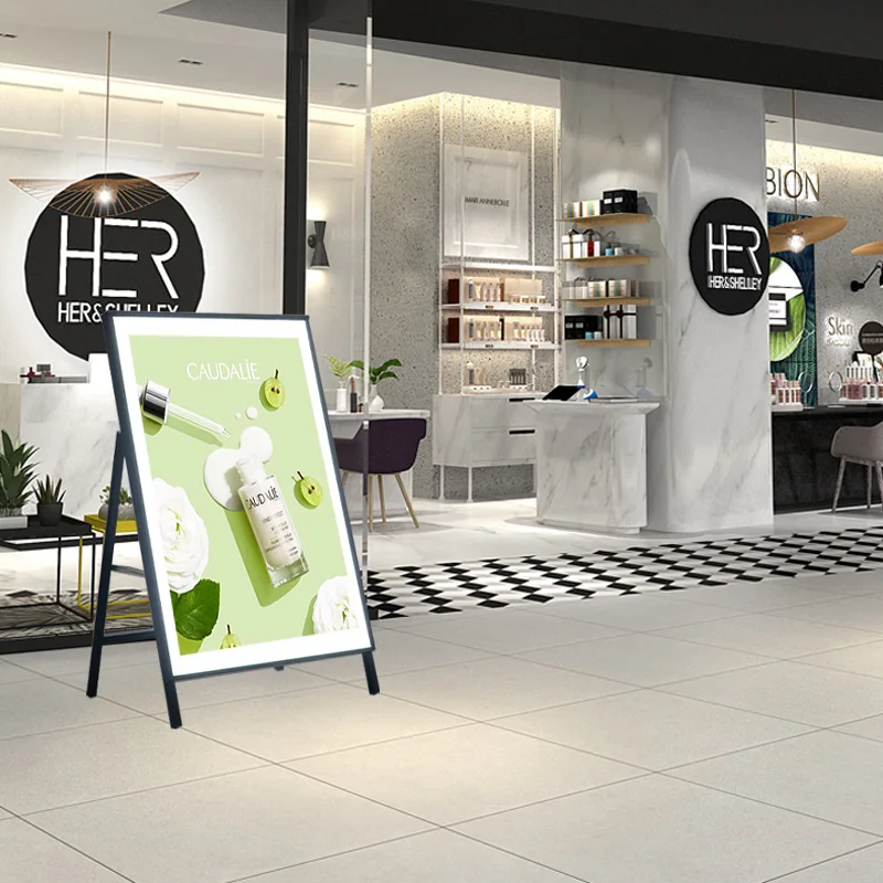 vertical led advertising light box ad led poster frame for restaurant cinema a frame with handle