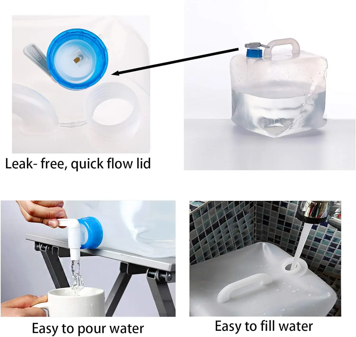 Portable Bucket Camping 5/10/15/20 Liters Foldable Outdoor Water Barrel Case Folding Accessories Large Capacity Water Container