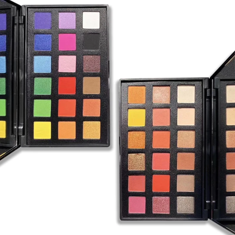 Wholesales Manufacturer Private Label Attractive 18 Colors Eyeshadow With Shimmer Matte Gillter  Eyeshadow Palette Face Makeup