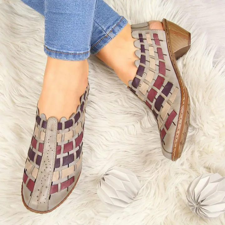 Women  Gladiator Summer Sandals Fashion Stitching Ladies Heel Sandals Female Casual Wedges Sandals Sandalias Mujer