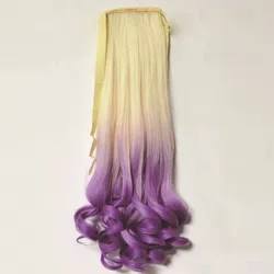 Оптовая продажа, парик для конского хвоста, грушевидный цветок, вьющиеся волосы, плетеные синтетические волосы, крупные волны, окрашенные, для конского хвоста, вьющиеся волосы