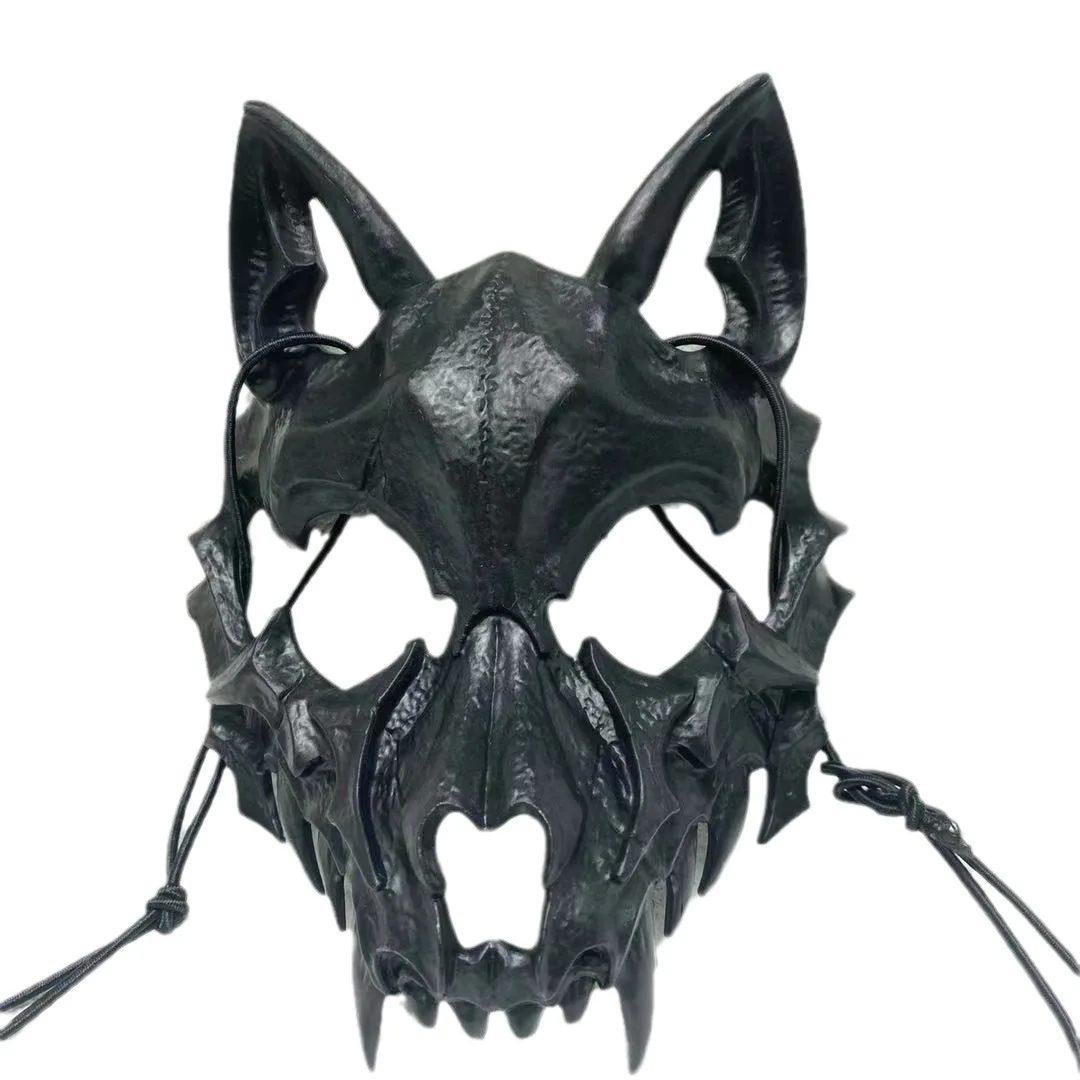 A must-have for night parties! Anime half face dragon god tiger yaksha tengu werewolf