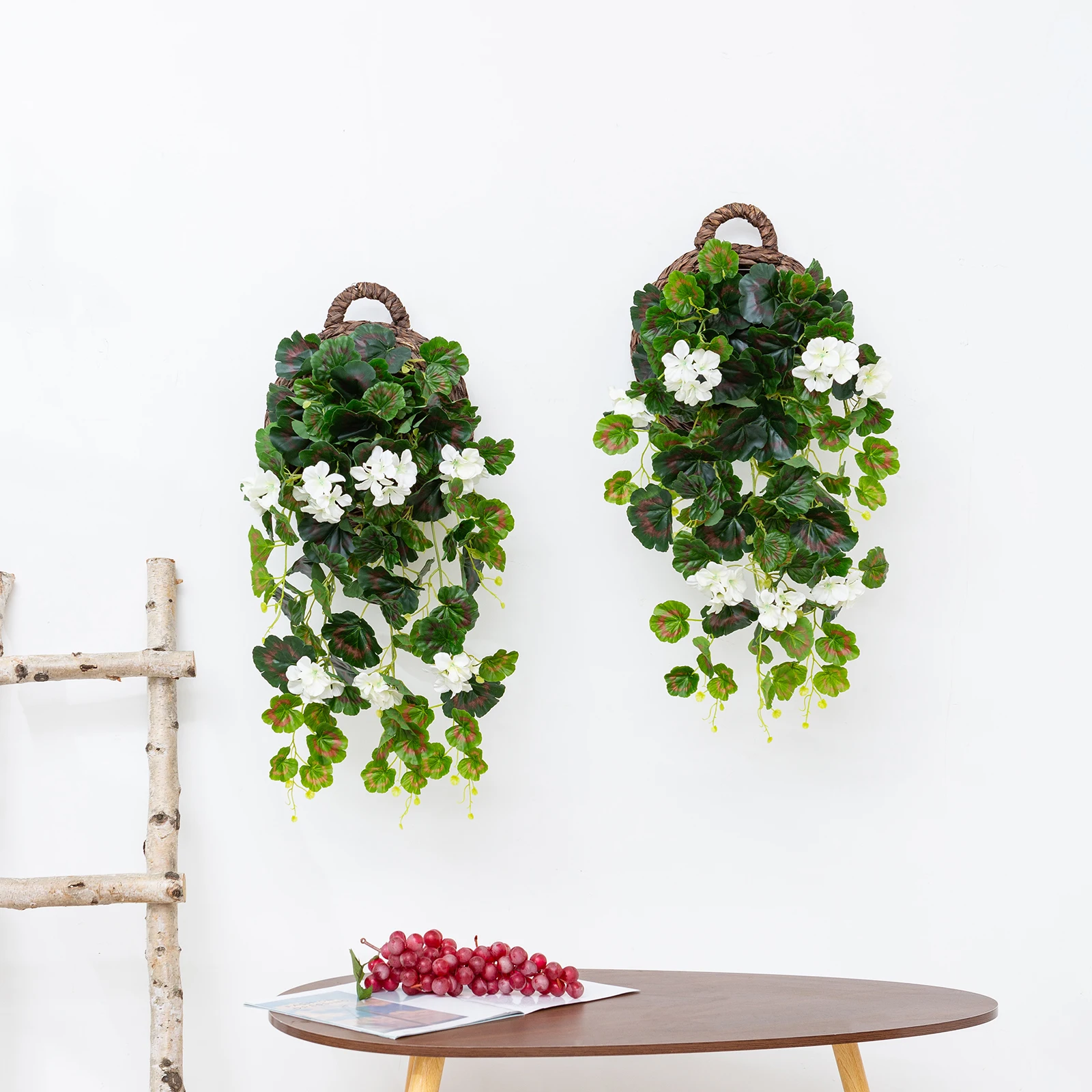 Outdoor Real Touch Artificial Plant Leaf Vine Greenery Wall Hanging For Party Decoration Hanging Basket