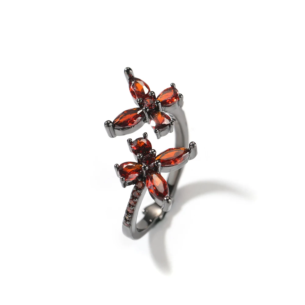 Butterfly Rings Fine Jewelry Engagement Ring Crystal Zircon For Women Girl Anniversary Gift Gemstone Rings Colorful