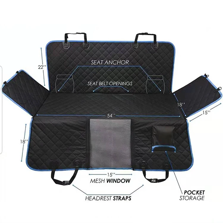 Manufacturer Wholesale Large Black Nonslip Dog Pet Car Seat Cover