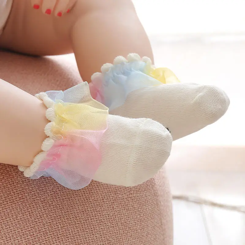 Cartoon Comfortable 100% Cotton Breathable Quick Dry Anti-Foul Baby Bow Socks