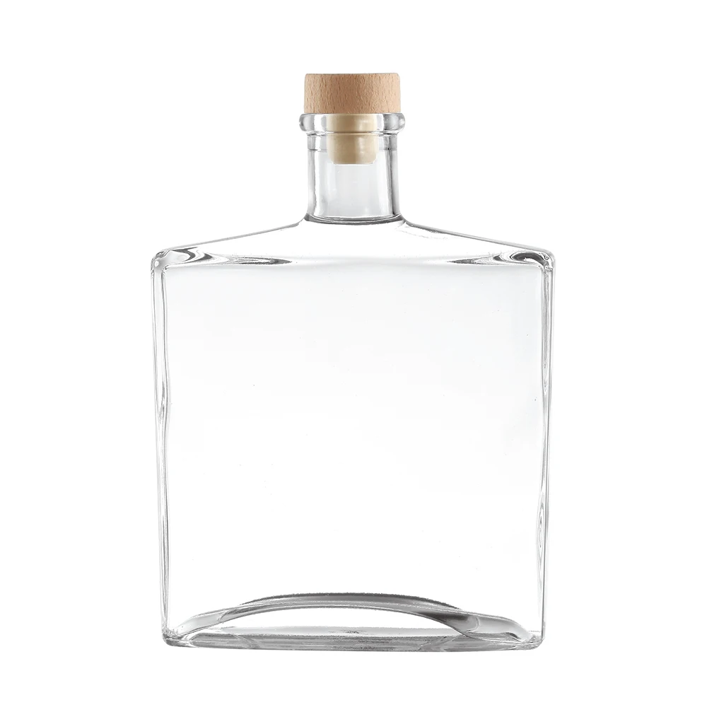 Wholesale 500ml Premium Clear Square Wine Vodka Whisky Rum Brandy XO Cognac Tequila Spirits Glass Bottles