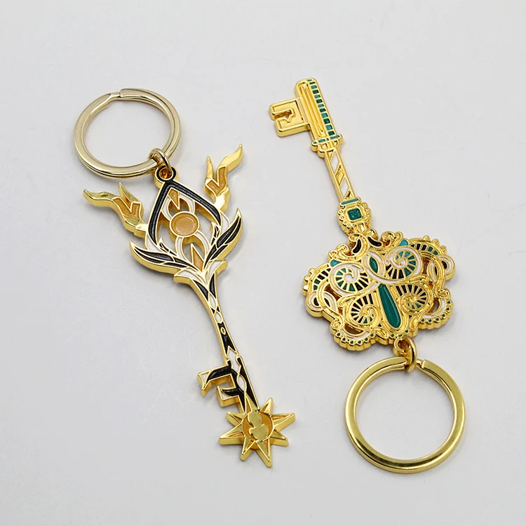 Metal Medal Business Souvenirs Gift Customization Handmade Engraved Stainless Steel Gold Color Customizable Keychain