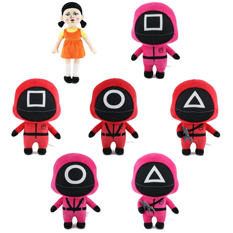 Stuffed Squid Game Plush Doll Toys Korean Teleplay Soft Squid Game Plush Christmas Gifts Doll Toy