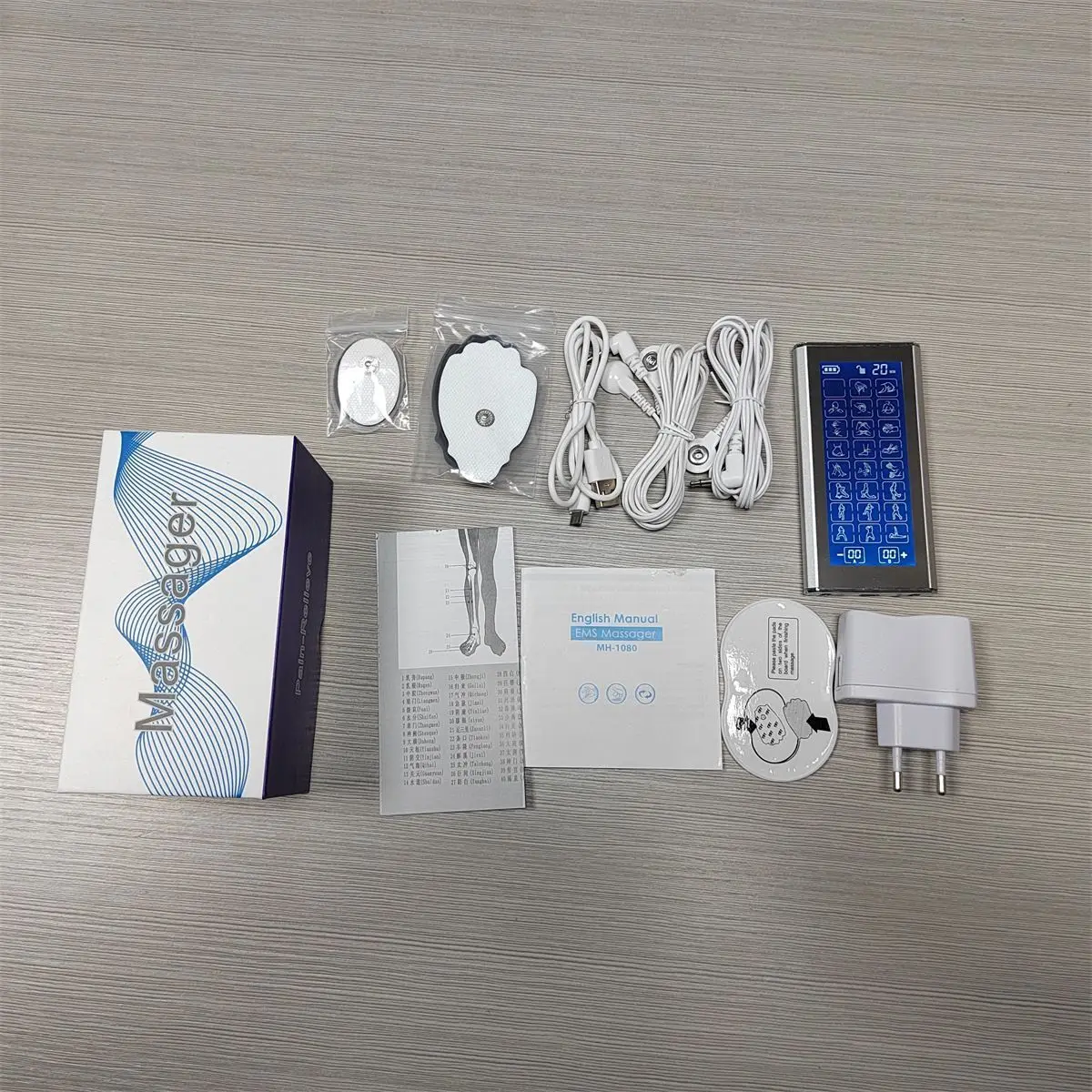 Electric EMS Muscle Stimulator TENS Unit Electronic Pulse Meridians Physiotherapy Massager