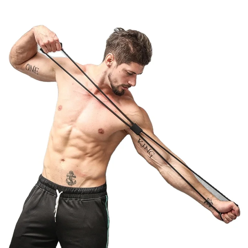Customize logo Latex Fitness Elastic Bands Loop Pull Rope  Tension 8 Shape Chest Home Exercise Accessories Resistance Band