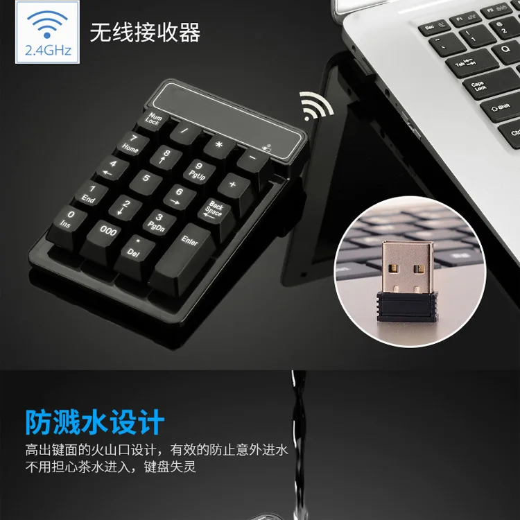19 Keys 2.4GHz Mechanical  Numeric Keypad Keyboard Mini Number Keycaps Numpad Keyboard For Laptop Desktop Pc Computer Noteboo