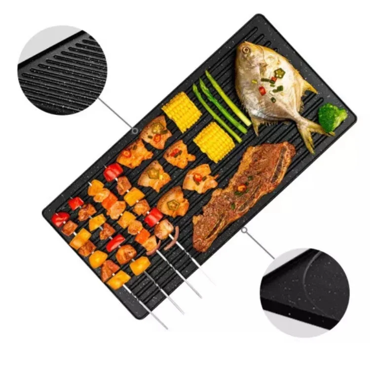1500W Indoor Non-Smoke Barbecue For 8 Persons Raclette Grill Griddle