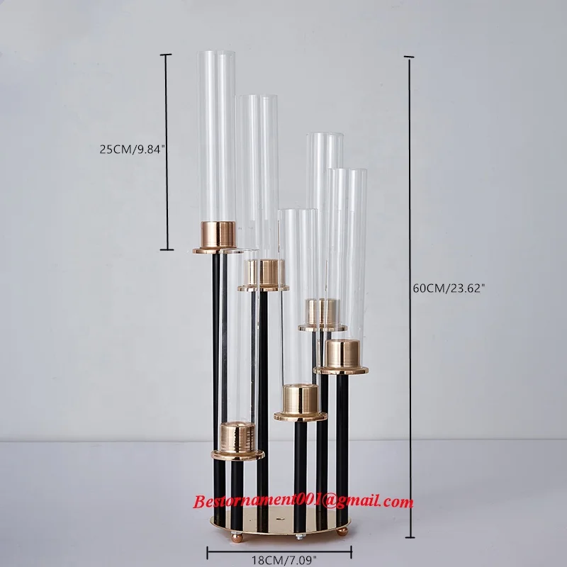 Clear Acrylic Candlestick 8 Arms Candle Holder Stand Wedding Crystal Candelabra Table Centerpieces