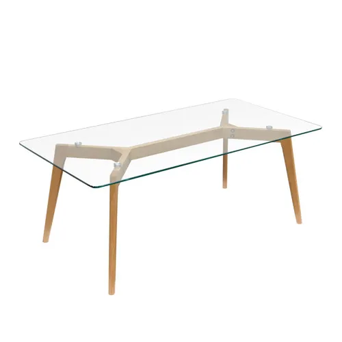 Hot Sale Modern Clear Tempered Glass Top Console Side Table Coffee Table for living room