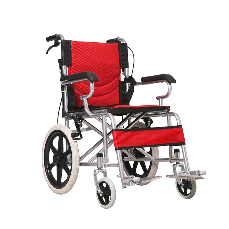 2022 Lightweight Folding Travel Chair Cheap Steel Manual Wheelchair Hospital Wheelchair