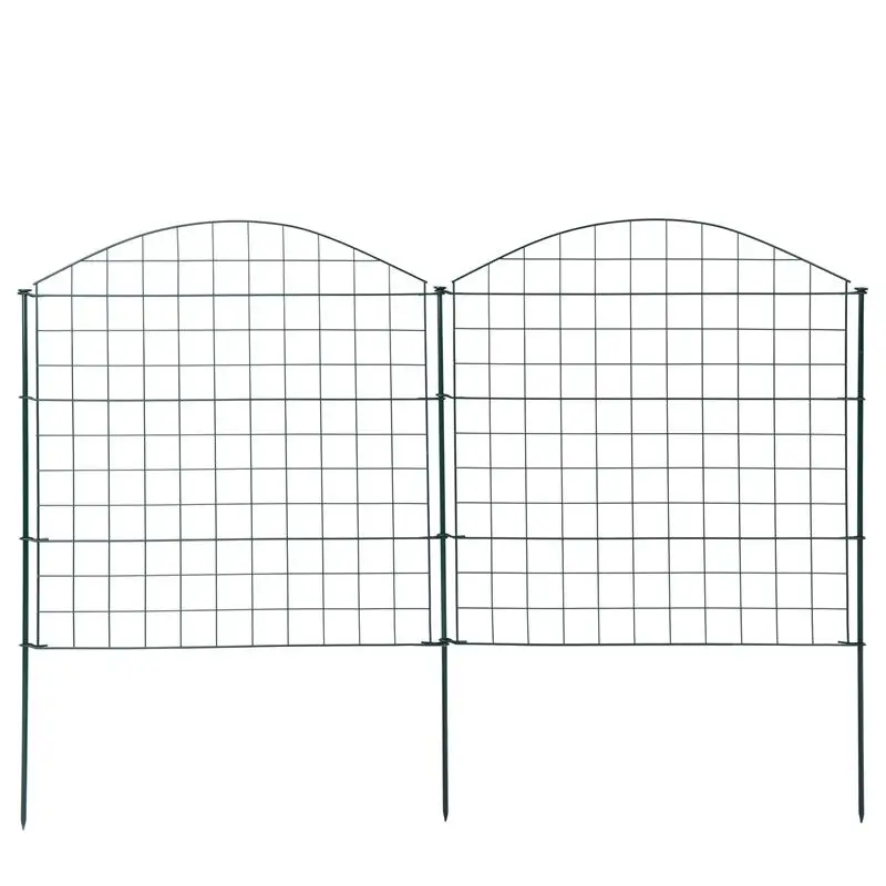 Rustproof Garden Fence Decorative Landscape Edging Barrier Folding Wire Border Flower Bed Fence for Garden Yard 5 Panels Black