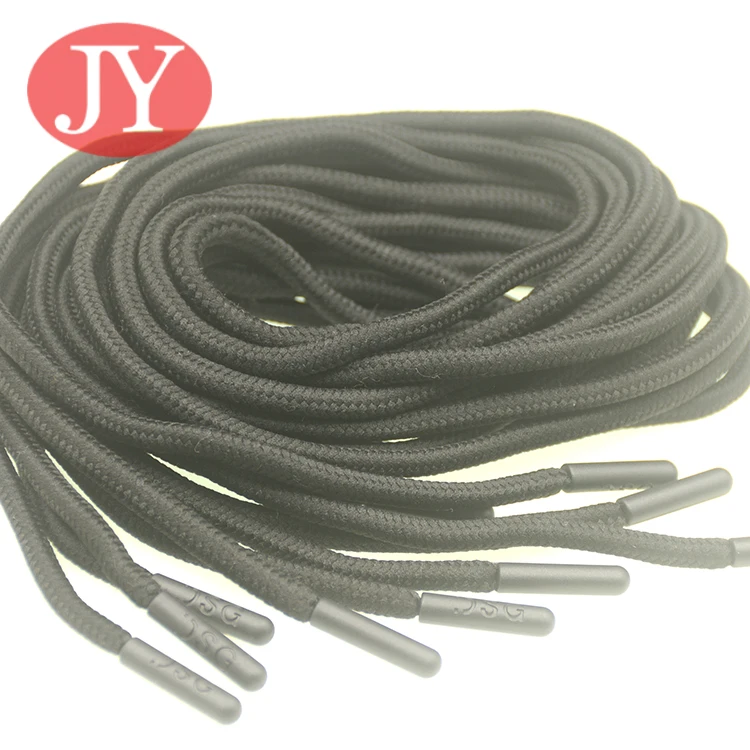 Black color 125cm round shape 5mm rubber stopper drawstrings tube shace tip rubber tips for drawcord
