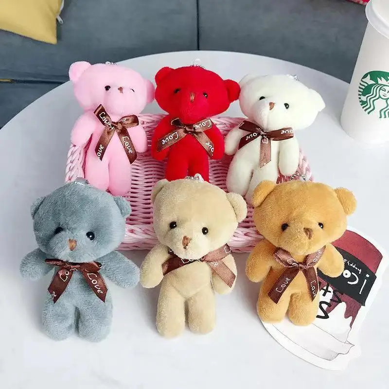 Hot sale High quality Customized Wholesale Cute Stuffed Teddy Bear keychain Plush Toy pendants Great Gift  for Kids