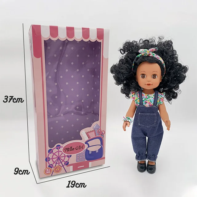 KSF Toys Wholesale China Factory Hot Selling 34CM Vinyl African American Doll Set For Girls