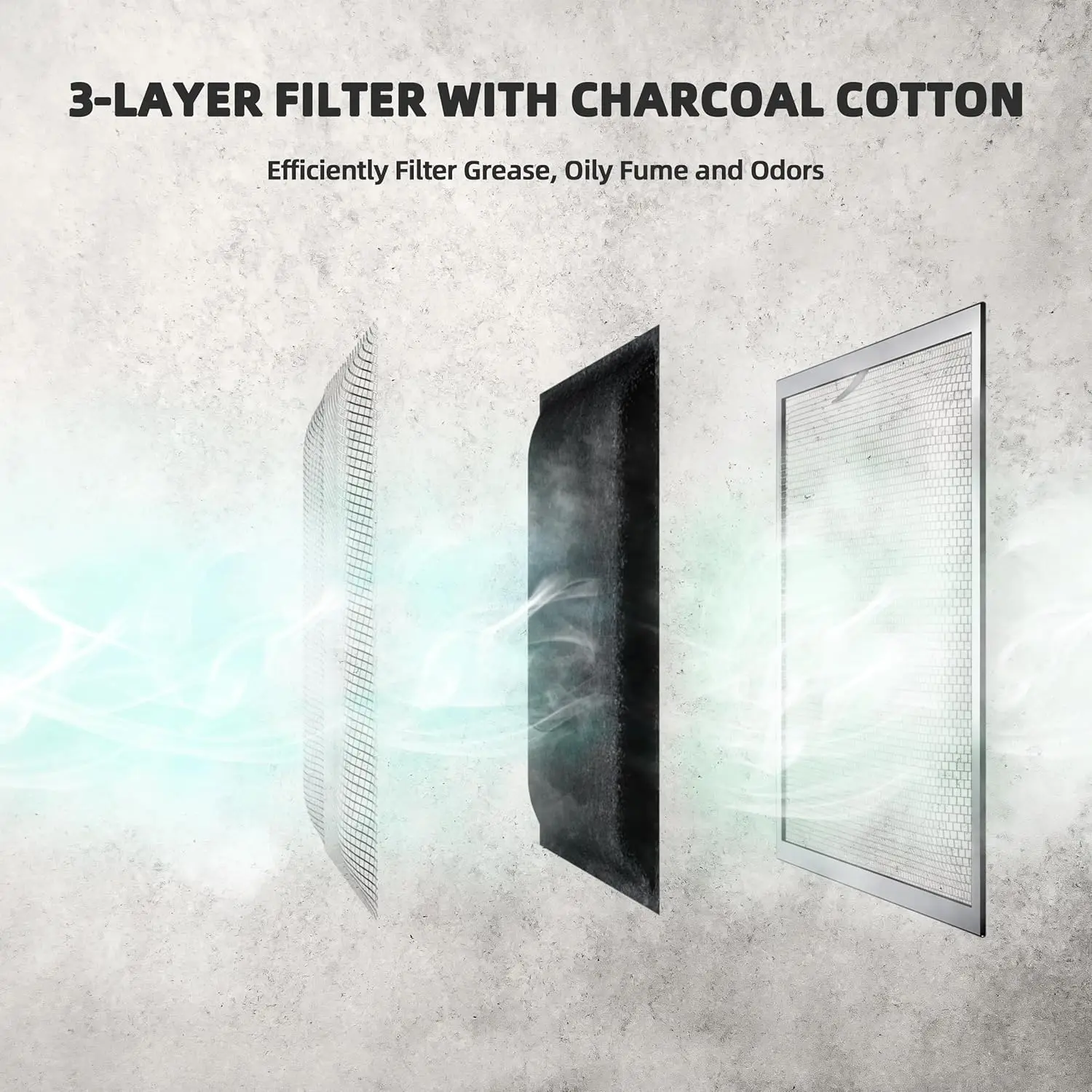 range hood grease filter aluminum with carbon mat filter for undercabinet range hood