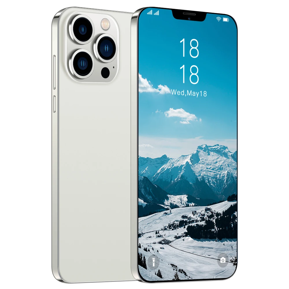 i13 Pro Max 8GB RAM 256GB ROM Telephone 4K HD Screen Unlocked Face ID Android11.0 GPS WIFI 32MP+50MP Mobile Phone 6.8 Inch Game