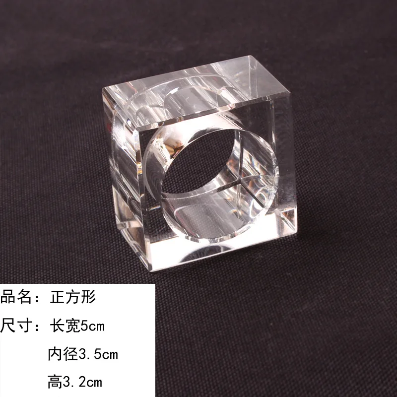 Clear Solid Acrylic Flower Holder Wholesale plastic glass rustic lucite napkin ring