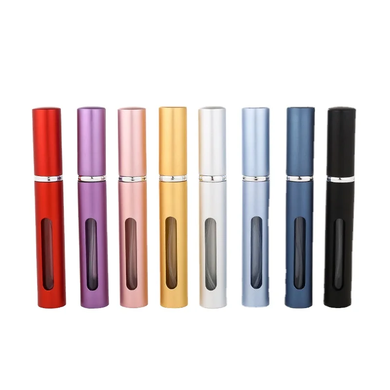 5ml Recycled Portable Mini Aluminum Cosmetic Bottle Red/Yellow Pump Metal Perfume Bottle Airless Spray Bottle Perfume
