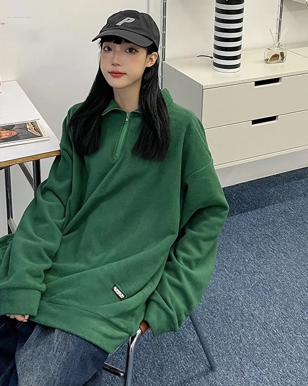 Autumn ladies high quality loose trend Chinese style comfort lazy casual hoodie & sports hoodie