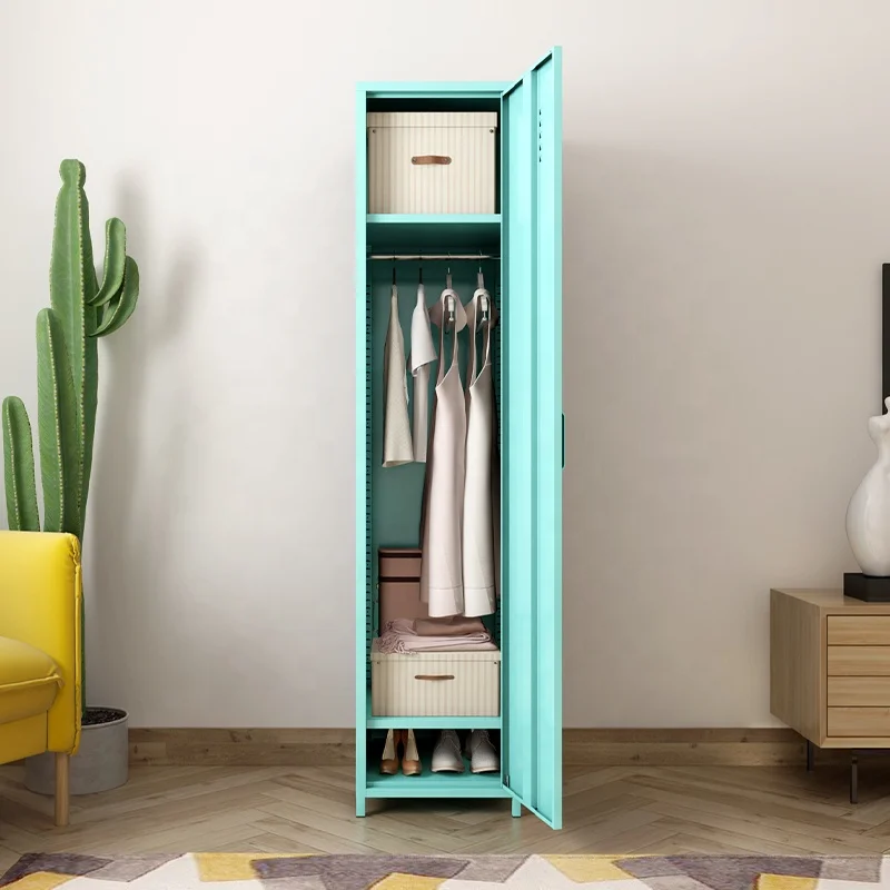 Cheap Single Door Cabinet Household Wardrobe Color Storage Metal Locker