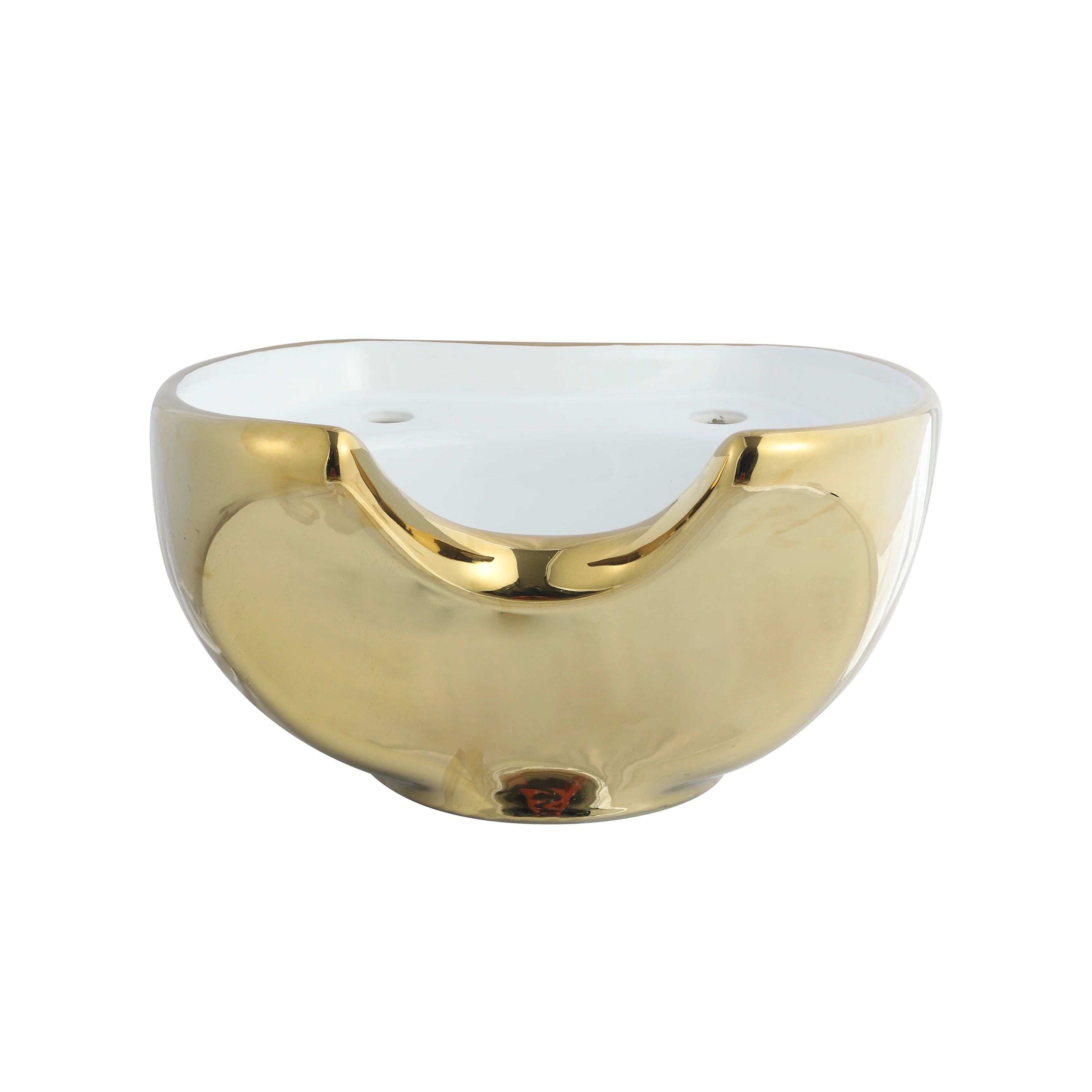 New Design Unique Gold Plated Hair Wash  Ceramic Shampoo Basin For Salon